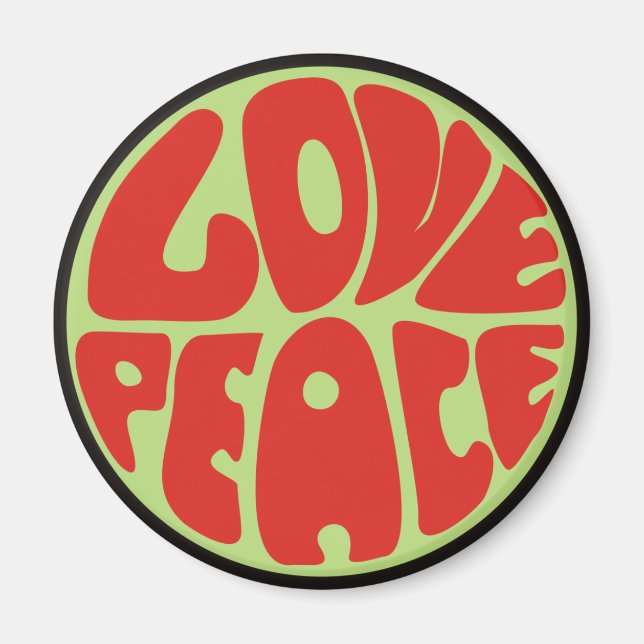 love peace hippie magnet (Front)