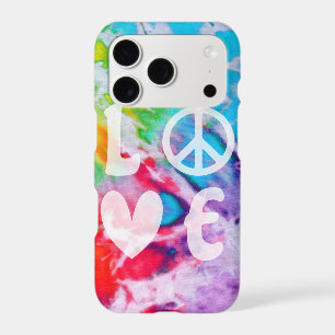 Love Peace Hippie Watercolor Rainbow Batik Tie Dye