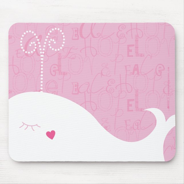 Love Peace Hope Whale Mousepad (Front)