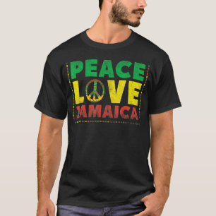 Love Peace Jamaica Peace Sign Reggae Vintage Jamai T-Shirt