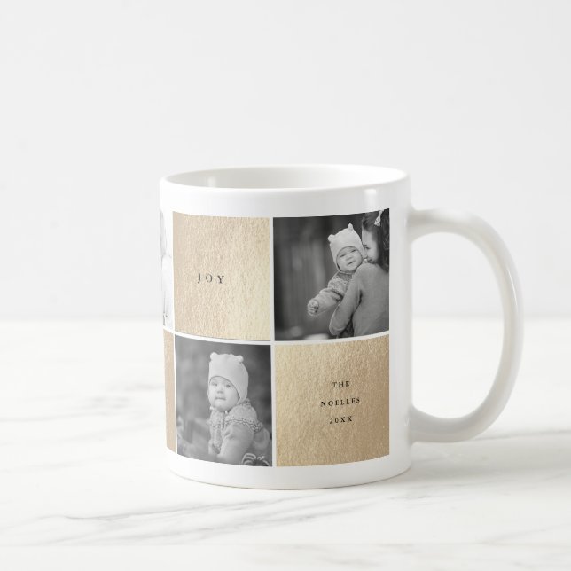 Love Peace Joy Blocks Photo Collage Holiday Mug (Right)