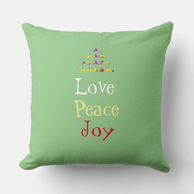 Love Peace Joy Christmas  Cushion (Front)