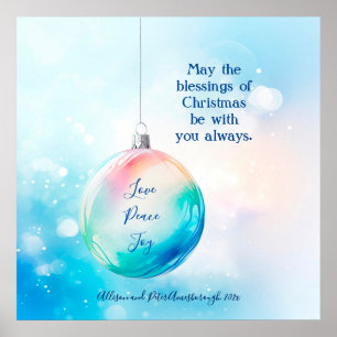"Love Peace Joy" Christmas Ornament Poster