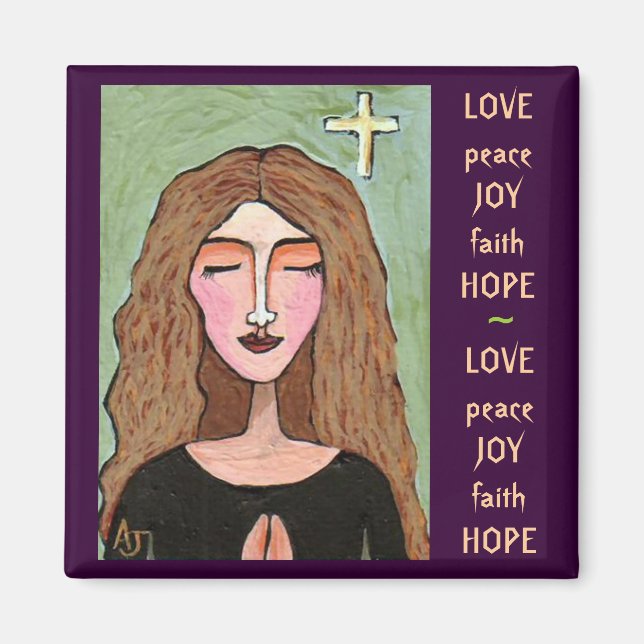 Love, Peace, Joy, Faith & Hope - magnet (Front)