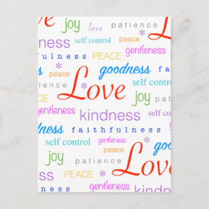 Love Peace Joy Fruit of Spirit Gifts Holiday Postcard