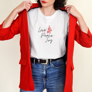 Love Peace Joy Holiday White Christmas T-Shirt