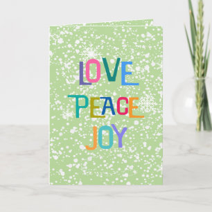 LOVE PEACE JOY Holiday Wishes Customise Card