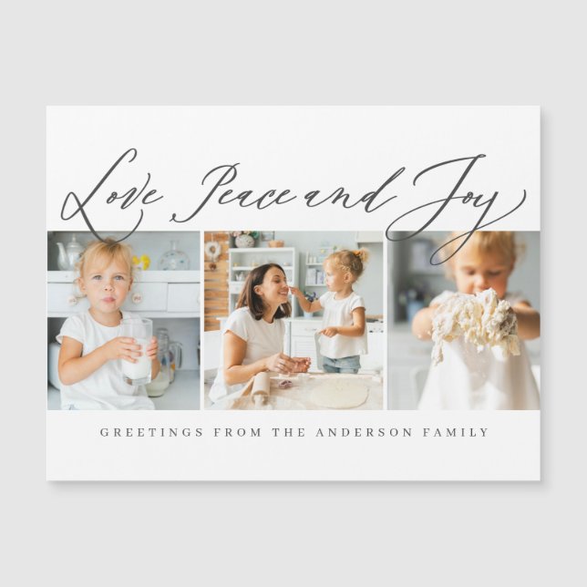 Love Peace & Joy Modern Chic Photo Holiday (Front)