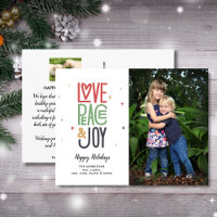 Love Peace Joy Modern Typography 2 Photo Holiday P