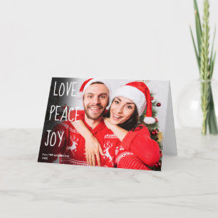 Love Peace Joy Photo Modern Christmas Holiday Card