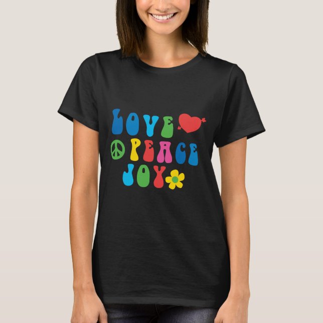Love Peace Joy Retro Basic Women's T-shirt (Front)