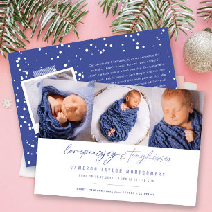 Love Peace Joy Tiny Kisses Baby's 1st Christmas Holiday Card