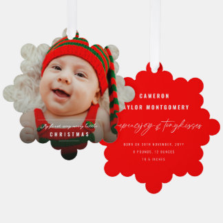 Love Peace Joy Tiny Kisses Baby's 1st Christmas Tree Decoration Card