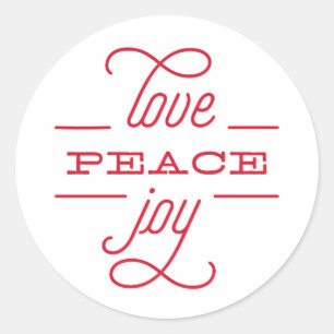 LOVE PEACE JOY to you Holiday Sticker
