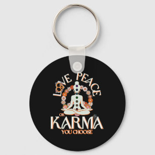 Love Peace Karma Sign Divine Feminine Yang Yoga Yi Key Ring