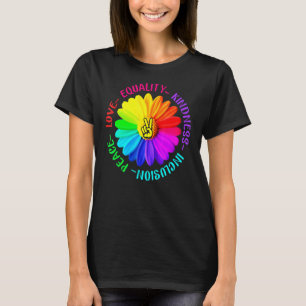 Love Peace Kindness Equality Inclusion Peace Sign  T-Shirt