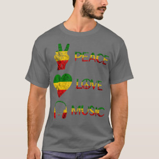 Love Peace Music Rasta Reggae Rastafari Roots Regg T-Shirt