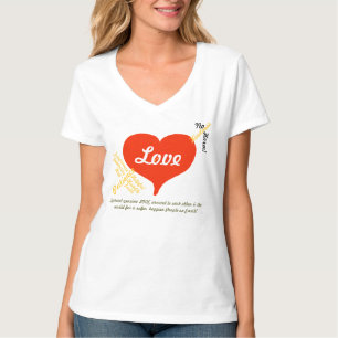 Love, Peace No Harm Red Heart T-Shirt