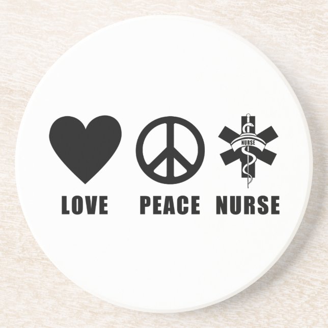 Love Peace Nurse Coaster (Front)