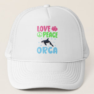 Love Peace Orca Cute Sea Animals Orca Lover Trucker Hat