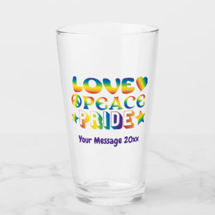 Love Peace Pride  Glass
