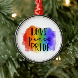 Love Peace Pride Metal Tree Decoration