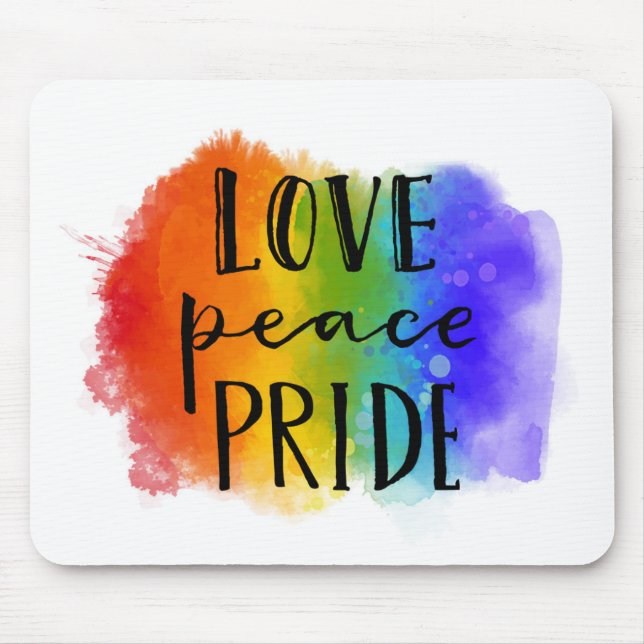 Love Peace Pride Mouse Mat (Front)