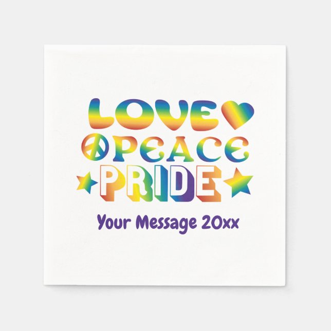 Love Peace Pride Napkin (Front)