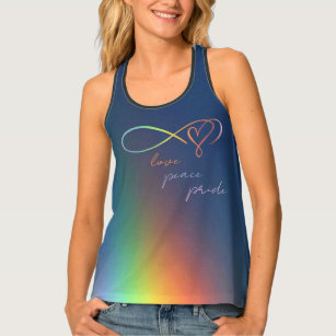 love-peace-pride-rainbow infinity sign & heart tank top