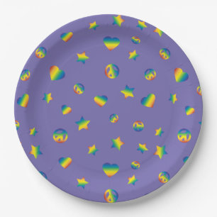 Love Peace Pride Rainbow Paper Plate