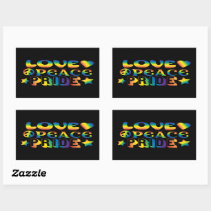 Love Peace Pride Rectangular Sticker