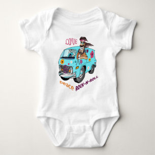 Love Peace Rock N Roll Baby Bodysuit