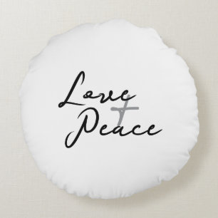 Love & Peace Round Pillow