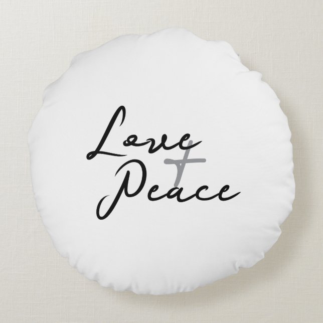 Love & Peace Round Pillow (Back)