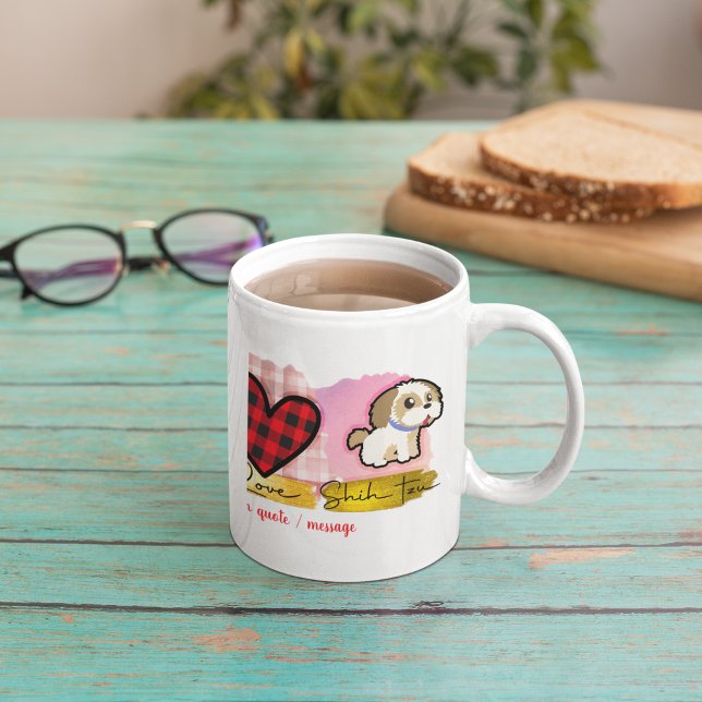 Love Peace Shih tzu Valentine's Day Dog Lover Coffee Mug (Creator Uploaded)