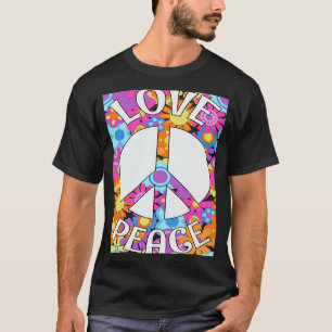 Love Peace Sign 60s 70s Dye Tie Dye Peace Hippy T-Shirt