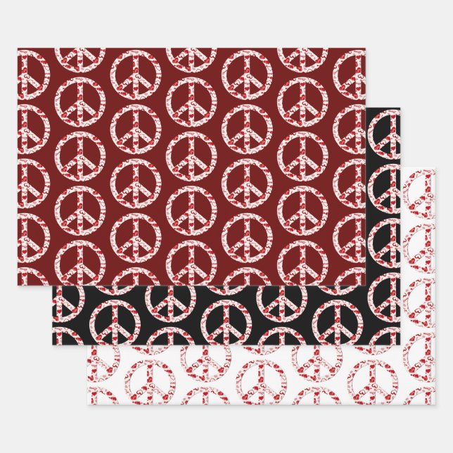 Love Peace Sign Collection Wrapping Paper Sheet (Set)