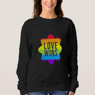 Love Peace Sign With Rainbow Colours Lgbt Lesbian Sweatshirt