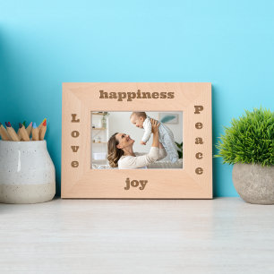 Love Peace Simple Modern Rustic Script Typography Etched Frames