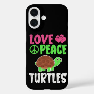 Love Peace Turtles Cute Zoo Animals Turtles Lover iPhone 16 Case