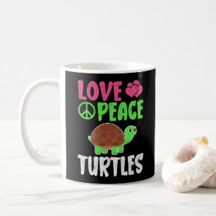 Love Peace Turtles Cute Zoo Animals Turtles Lover Coffee Mug