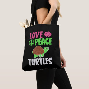 Love Peace Turtles Cute Zoo Animals Turtles Lover Tote Bag