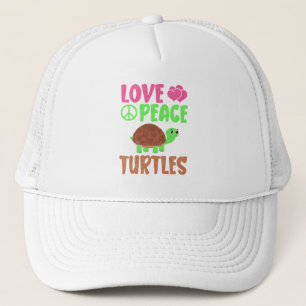 Love Peace Turtles Cute Zoo Animals Turtles Lover Trucker Hat