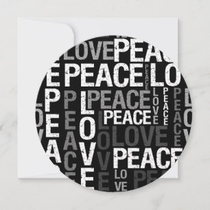 Love Peace Typography Sweet Sixteen Invitation