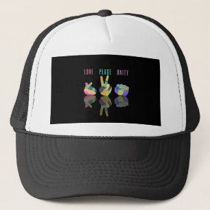 Love Peace Unity Hand Sign Trucker Hat
