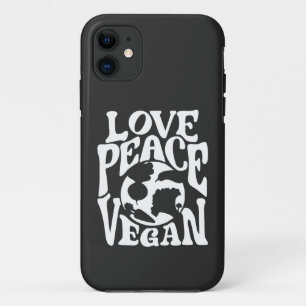 Love Peace Vegan Slogan Vegetarian Funny  iPhone 11 Case