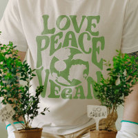 Love Peace Vegan Slogan Vegetarian Funny 