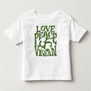 Love Peace Vegan Slogan Vegetarian Funny  Toddler T-Shirt