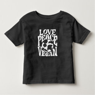 Love Peace Vegan Slogan Vegetarian Funny  Toddler T-Shirt
