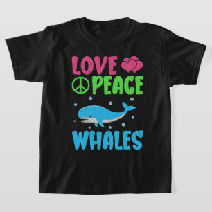 Love Peace Whales Cute Sea Animals Whale Lover T-Shirt